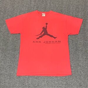 Pirate Arr Jordan‎ Red Parody Funny Tee Size Medium